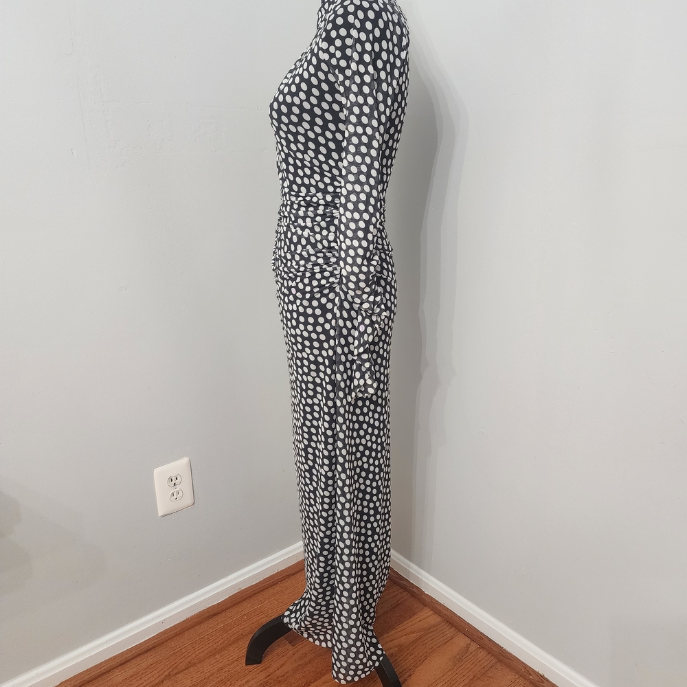 Zara Black and White Polka Dot Long Sleeve Maxi Dress - Picture 16 of 16